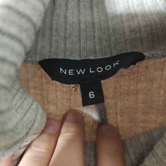 Grey knitted bodycon dress, cotton, viscose blend, New Loook, size small, midi - Picture 5 of 8